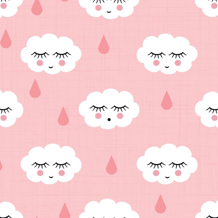 Papel de parede kawaii rosa com nuvem