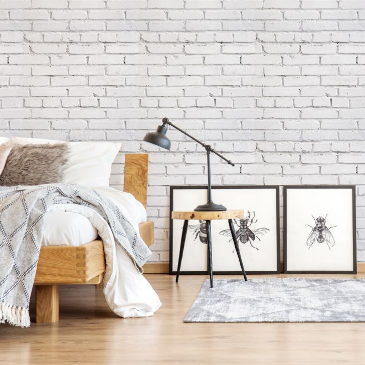 Papel de Parede Tijolos 3D 3D Brancos Rústicos Adesivo 57x2