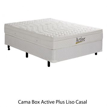 Conjunto Box + Colchão Casal Active Plus Liso 138x188
