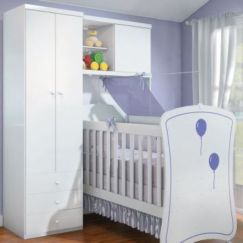 Guarda-Roupa Infantil Mamãe Bebê - 2 PT-3 GV - Branco Santos Andirá