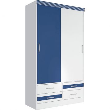 Guarda Roupa Teen Flex 2.4 Branco, Azul Branco - Santos Andir&aacute; Cod: SA085CL59WLG