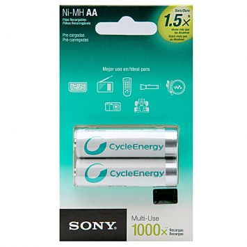 Bateria recarregável NiMH 1000 mAh AA 2 peças Branco - Sony Cod: SO287HI45HJM