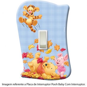 Placa de Interruptor Pooh Baby Com Interruptor Azul - Startec Cod: ST093LI56EBN