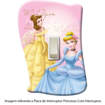 Placa de Interruptor Princesas Com Interruptor Rosa - Startec Cod: ST093LI25ECS