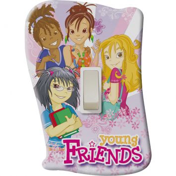 Placa de Interruptor Young Friends Com Interruptor Rosa - Startec Cod: ST093LI30DYR