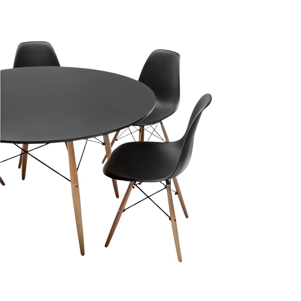 Mesa Redonda Eames Charles Eiffel Cm Trevisul Preto