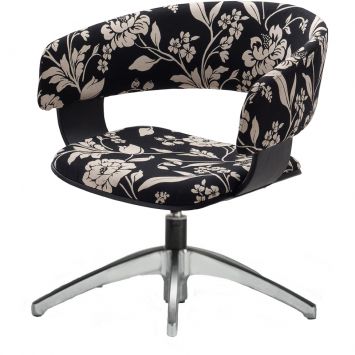 Cadeira Daf F44 - 4 Preto com Flores 202 FL Preto - Util Cod: DA247CH66FSJ
