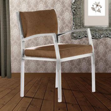 Cadeira com bra&ccedil;o Daf Marrom 1014 Marrom - Util Cod: DA247CH51FSY