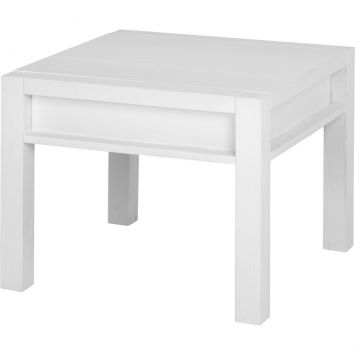 Mesa Lateral Linear Branco Escovado