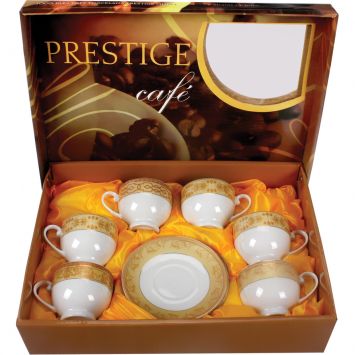 X&iacute;cara de Caf&eacute; Prestige 6 p&ccedil;s Linha Ouro Branco - Yangzi Cod: YA367AC73QBI