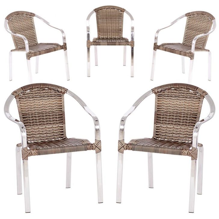 Jogo Cadeiras Fibra Sintetica Aluminio Varanda Sacada Jardim