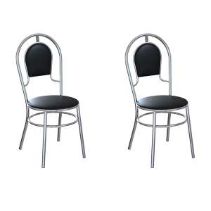 Conjunto com 2 Cadeiras de Cozinha Ashlee Preto e Cromado na Americanas  Empresas