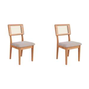 Conjunto com 2 Cadeiras de Cozinha Bella Sarja Rosa