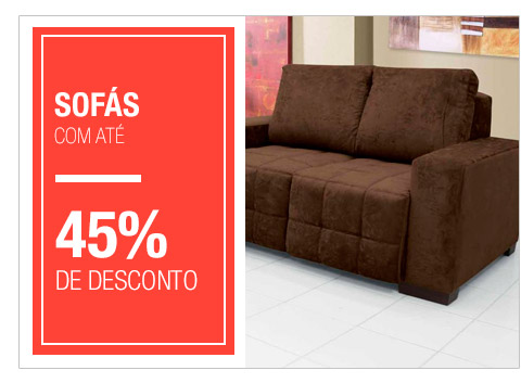 Sofás com até 45% de desconto