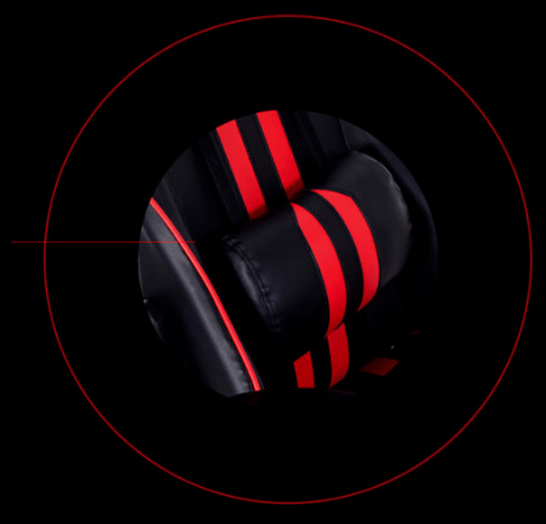 Cadeira Gamer com suporte para cabeça, almofada para a lombar e apoio para as pernas