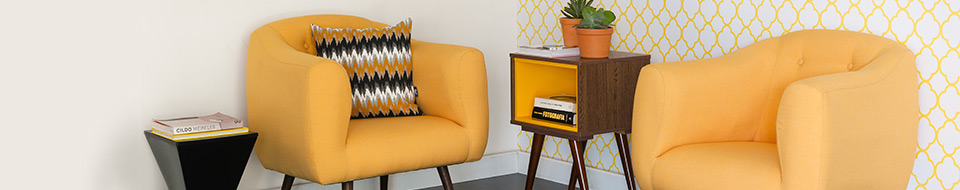 Sala com móveis estilo Retrô