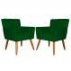 Kit 02 Poltronas Decorativas Onix Suede Verde - DS Estofados