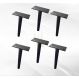 KIT 6 Pés de Metal 18cm Preto Multiuso Para Armário Mesas de Cabeceiras e Camas