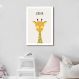 Quadro Infantil Didático Girafa 86x60 Filete Branco