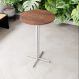 Mesa Alta Bar Bistrô Redonda 100x60cm Branca Tampo Imbuia Industrial