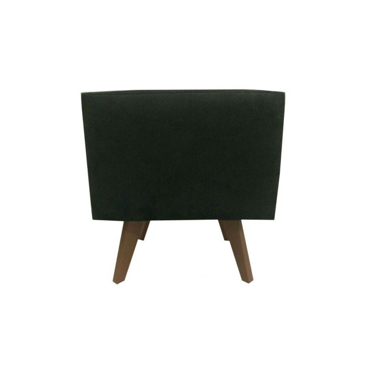Puff Pé Palito Quadrado Não é Segredo Suede Liso Preto 40x45