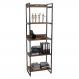 Estante Livreiro Multiuso Prisma Estilo Industrial 60cm 5 Prateleiras C08 Nogal - Mpozenato