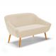 Namoradeira 02 Lugares Giovana Suede Pés Palito Castanho - D'Rossi