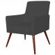 Poltrona Decorativa Para Sala de Estar e Recepção Maria W01 Pés Palito Corino Preto - Lyam Decor