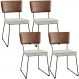 Kit 04 Cadeiras Decorativas Sala Jantar Allana L02 Couríssimo Marrom Linho Champagne - Lyam Decor