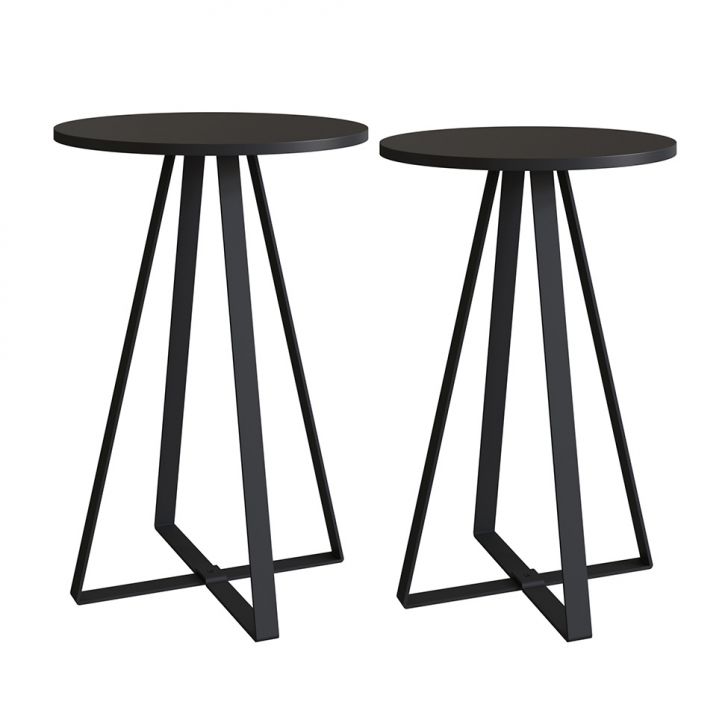 Conjunto com 2 Mesas Laterais Boro Preto