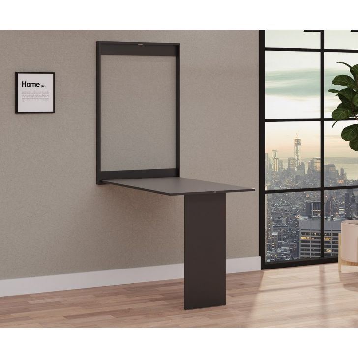 Mesa Dobrável Retrátil De Parede  100x64 Preto