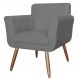 Poltrona Decorativa Isabela em Tressê Suede Cinza - DS Estofados