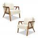 Kit 2 Poltronas Decorativa Ana para Sala de Estar Linho Off White - Montanaris Decor