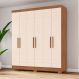 Guarda-Roupa Solteiro Briz 6 Portas 2 Gavetas Nature e Off White