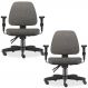 Kit 02 Cadeiras de Escritório Giratória Executiva Ergonômica Sky L02 Linho Cinza Escuro - Lyam Decor