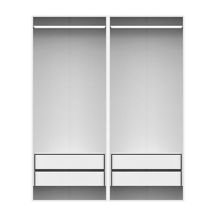 Guarda-roupa Modulado Com Cabideiros New Tuyo 4 Gavetas Branco 180 Cm