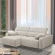 Sofá Decorativo Sala de Estar Ibiza 4 Lugares 280cm Reclinável e Retrátil Bouclê Off White G89 - Gran Belo