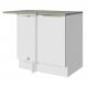 Balcão de Canto 1 Porta Branco/Branco Veludo Lux Madesa