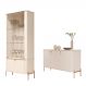 Jogo Aparador e Cristaleira Valentine Off White Bronze