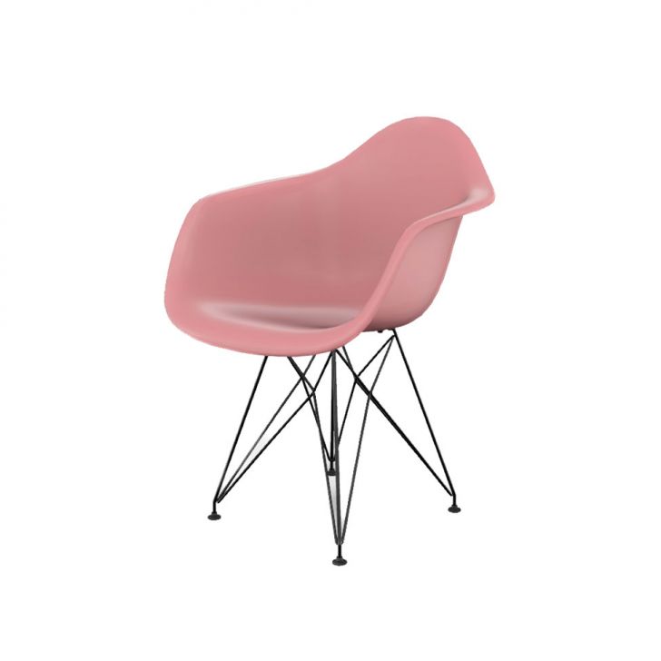 Cadeira Eames Arm Eiffel Rosa e Preta
