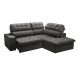 Image of Sofá 4 Lugares Retrátil e Reclinável Arezzo com Chaise Direito Veludo Chumbo FE691UP99DUUMOB