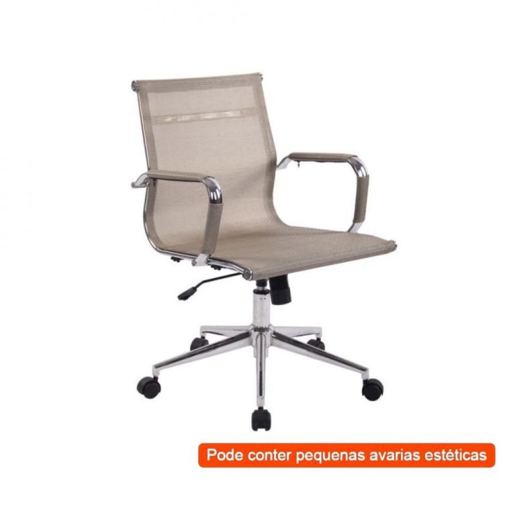 [OUTLET] Cadeira de Escritório Diretor Giratória Eames Star Dourada