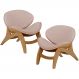 Kit 2 Poltronas Decorativa Orgânica Sala Living Kadosh L02 Linho Rosê - Lyam Decor