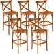 Kit 05 Banquetas Altas Cozinha Bancada Bar Sala de Jantar Ávila L02 Madeira Maciça - Lyam
