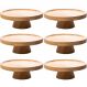 Kit 6 Pratos para Bolo com Pedestal Bambu 20cm Padaria Confeitaria Boleiras Pequenas