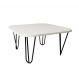 Mesa De Centro Pés Hairpin Legs Lateral De Apoio Para Sala Estar Dormitório Off White Laca