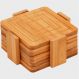 Porta Copos Bambu Quadrado 6 Peças