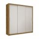 Guarda Roupa Roupeiro Clarice 3 Portas de Correr 4 Gavetas Carioca Cinamomo Off White