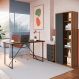 Conjunto de Escrivaninha Steel Wood com Gaveteiro 4 GV e Estante Livreiro Office 1 PT Grafite e Mel