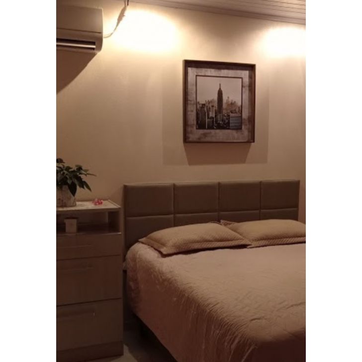 Cabeceira Estofada Casal 8 Blocos Não é Segredo Veludo Marrom Claro 140x60